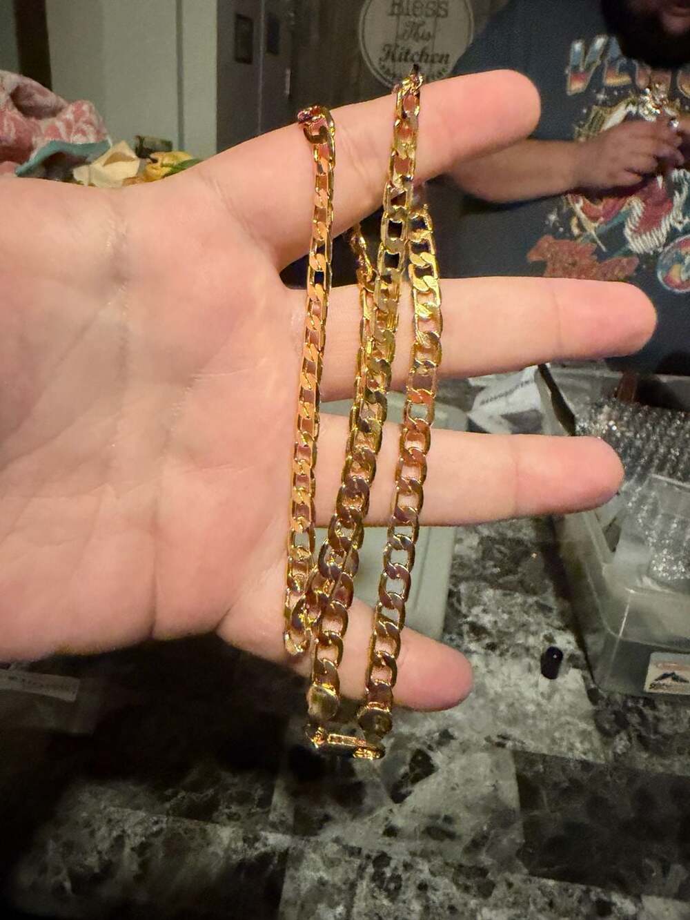 18K Gold Plated Curb Link Chain Necklace 24 inch excellent